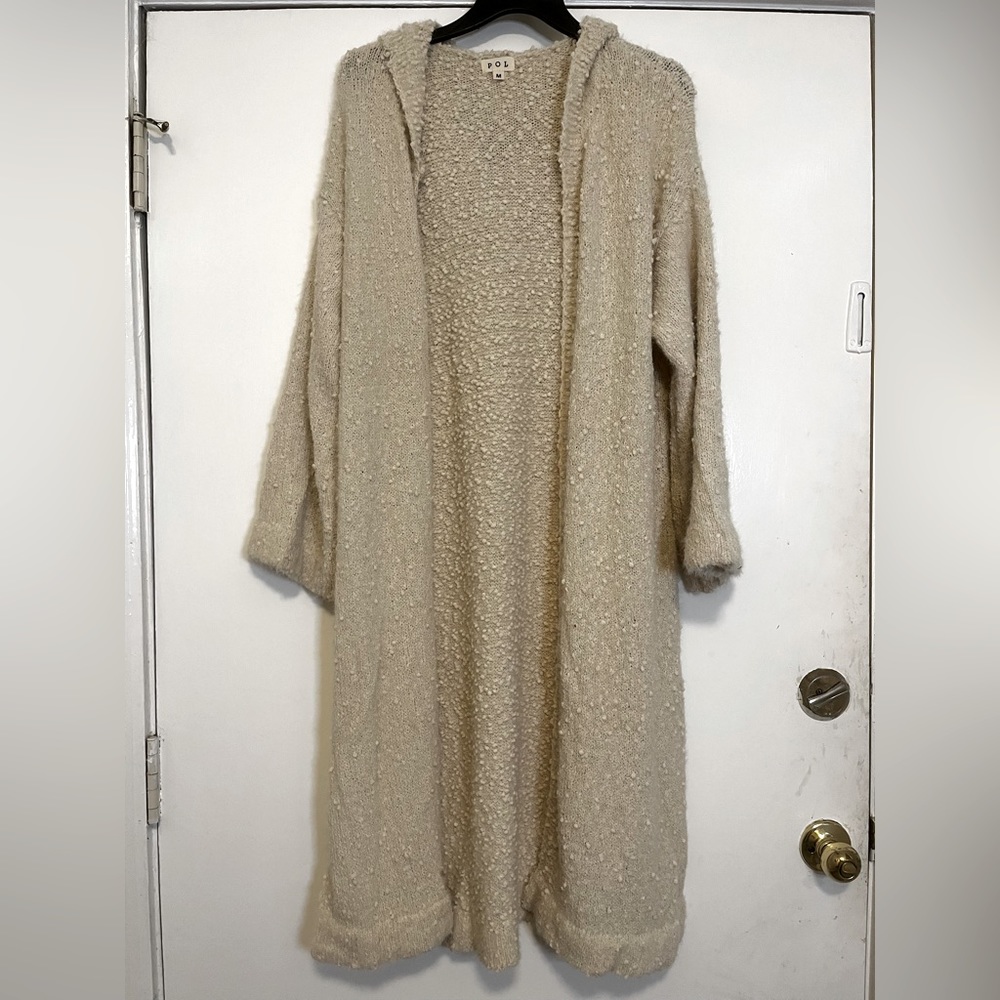 Pol hooded cardigan w slits , Medium
